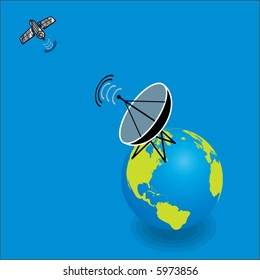 Satelliten- und Satellitenschüssel