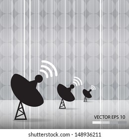 Satellite dish and abstract background
