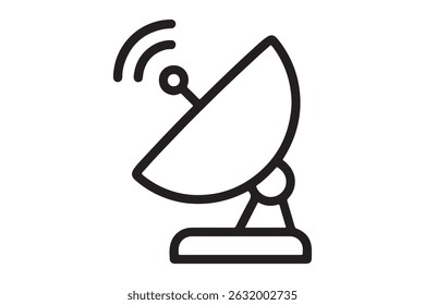 Antena parabólica isolada em tecnologia de comunicação de fundo branco
