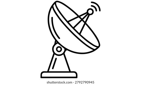 A satellite dish antenna on a stand