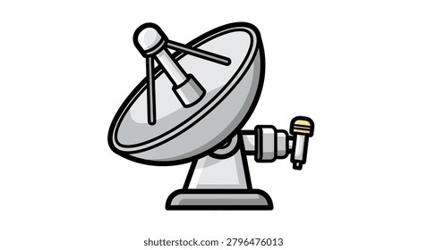 A satellite dish antenna on a stand