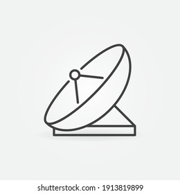 Satellite Dish Antenna outline vector concept icon or design element