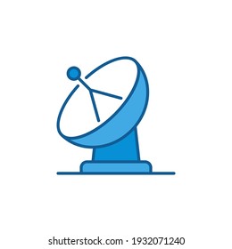 Satellite Dish or Antenna vector concept colored icon or design element