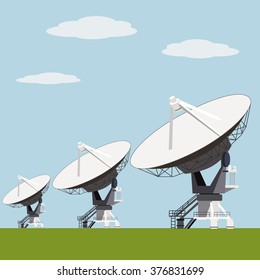 Satellite Dish Array Vector Illustration