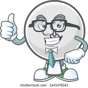 Satellite dish cartoon successful Businessman wearing glasses