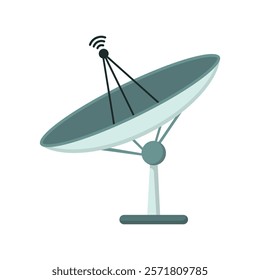 Satellite dish flat vector design isolated on a white background