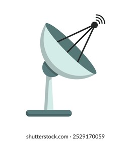 Satellite dish flat vector illustration isolated on white background