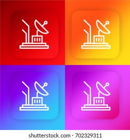 Satellite dish four color gradient app icon set