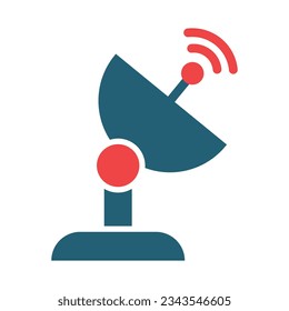 Satellite Dish Glyph Two Color Icon For Personal And Commercial Use.
