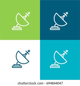 Satellite dish green and blue material color minimal icon or logo design