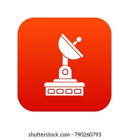 Satellite dish icon digital red for any design isolated on white vector illustration