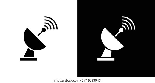 Satellite dish icon fill vectors set for ui.