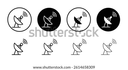 Satellite dish icon flat and simple set design