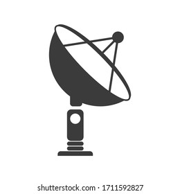 Satellite dish icon. Flat style. Isolated on white background. 