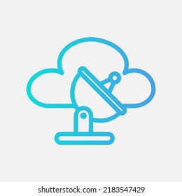 Satellite dish icon in gradient style about cloud computing, use for website mobile presentation