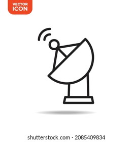 icono de la antena parabólica. iconos de alta calidad adecuados para activos gráficos para la ciencia y la radiodifusión, Internet, diseño web, aplicaciones, libros de dibujo y coloreado, medios impresos, etc. Icono de línea vector EPS 10