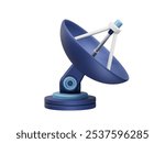 Satellite dish icon illustration 3d render