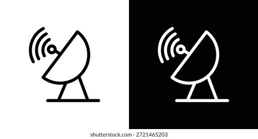 Satélite ícone ícone logotipo conceito em traços