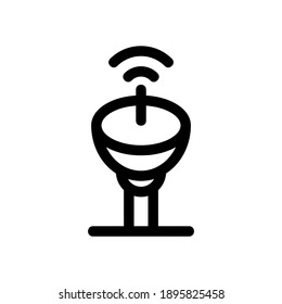 Symbol für Satellitenschüsseln oder Logo einzeln auf Zeichensymbolen, Vektorgrafik - hochwertige Vektorgrafiken im schwarzen Stil
