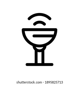 icono de antena parabólica o logotipo símbolo de señalización aislado ilustración vectorial de alta calidad estilo negro iconos vectoriales
