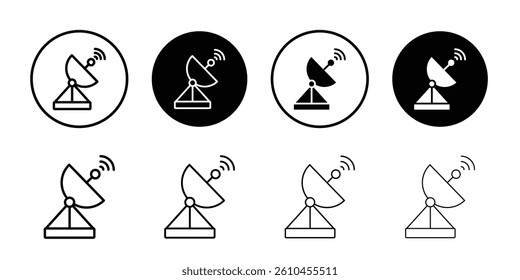 Satellite dish icon logo set vector