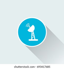 satellite dish icon with long shadow