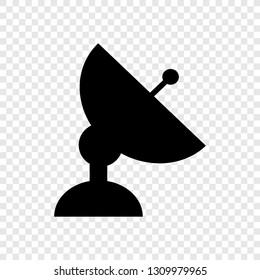 Satellite dish icon on transparent grid