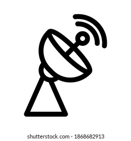 Satellite Dish Icon on white background. Vector concept illustration for design. Element for space design. Science space object