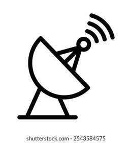 Satellite dish icon in outline style. Editable stroke.