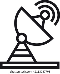 Satellite dish icon. Parabolic antenna. Information receiver