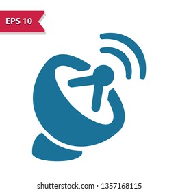 Satellite Dish Icon. Professional pixel-aligned icon in glyph style.