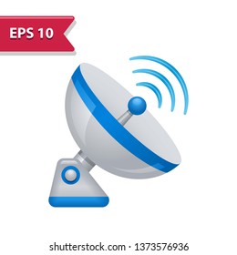 Satellite Dish Icon. Professional, pixel-aligned icon in realistic colors.