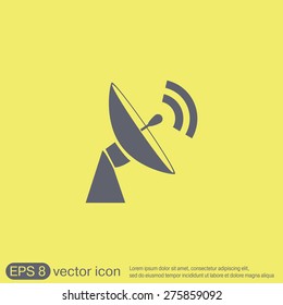 satellite dish icon. radar sign. antenna symbol
