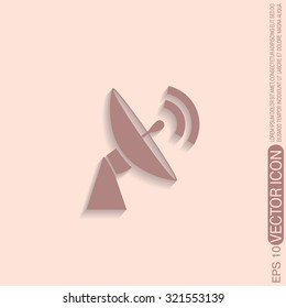 satellite dish icon. radar sign. antenna symbol