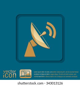 satellite dish icon. radar sign. antenna symbol