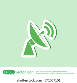 satellite dish icon. radar sign. antenna symbol