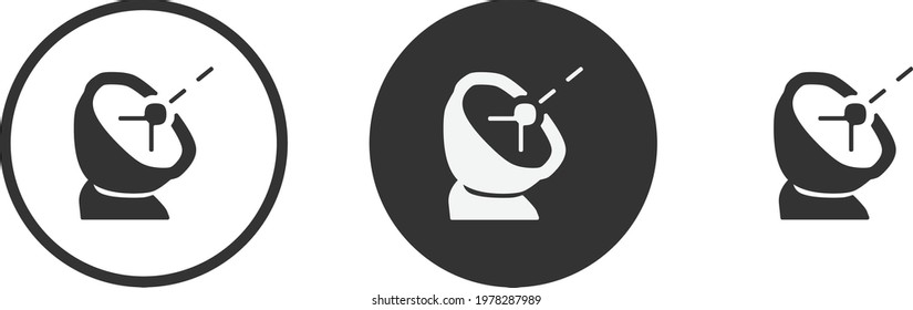 Satellite dish icon set. Collection of high quality black outline logo for web site design and mobile dark mode apps. Vector illustration on white background 