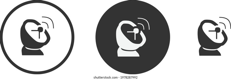 Satellite dish icon set. Collection of high quality black outline logo for web site design and mobile dark mode apps. Vector illustration on white background 