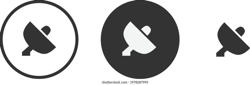 Satellite dish icon set. Collection of high quality black outline logo for web site design and mobile dark mode apps. Vector illustration on white background 