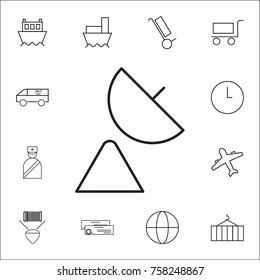Satellite Dish Icon. Set of Logistic icons. Premium quality graphic design. Signs, outline symbols collection, simple thin line icon for websites, web design, mobile app on white background