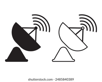 Satellite Dish icon set, or mobile concept and web design. on white background