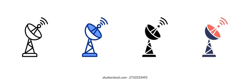 ícone Satellite Dish definir coleção de vários estilos