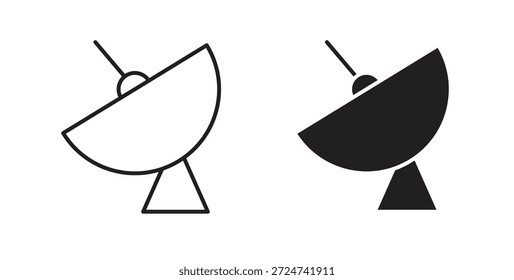 Satellitenschüssel Symbol einfache Vektorgrafiken in Schwarz, geeignet für Projekte