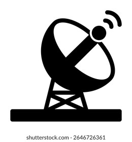 Satellite dish icon solid style illustration