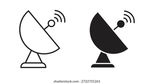 Símbolo de icono de antena parabólica. Vector EPS 10. icono de línea y glifo