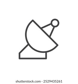 Satellite dish icon Thin outline art symbol