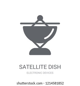 Satellite dish icon. Trendy Satellite dish logo concept on white background from Electronic Devices collection. Suitable for use on web apps, mobile apps and print media.