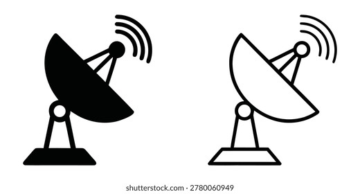 Satellite dish icon vector. antenna symbol. radar icon	