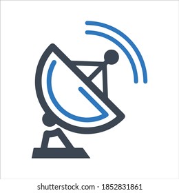 Satellite dish icon. Vector & glyph