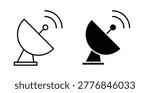 Satellite dish icon vector illustration logo design in clipart and strokes